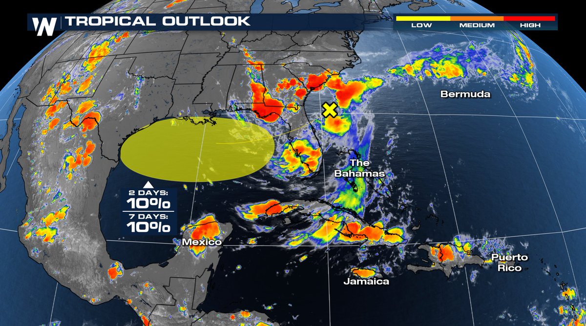WeatherNation's tweet image. TROPICS UPDATE: The National Hurricane Center is monitoring a trough of low pressure just off the Southeast coast, giving it a low chance of development over the next few days. Regardless of development, heavy rain and thunderstorms are likely across parts of the Gulf Coast this…
