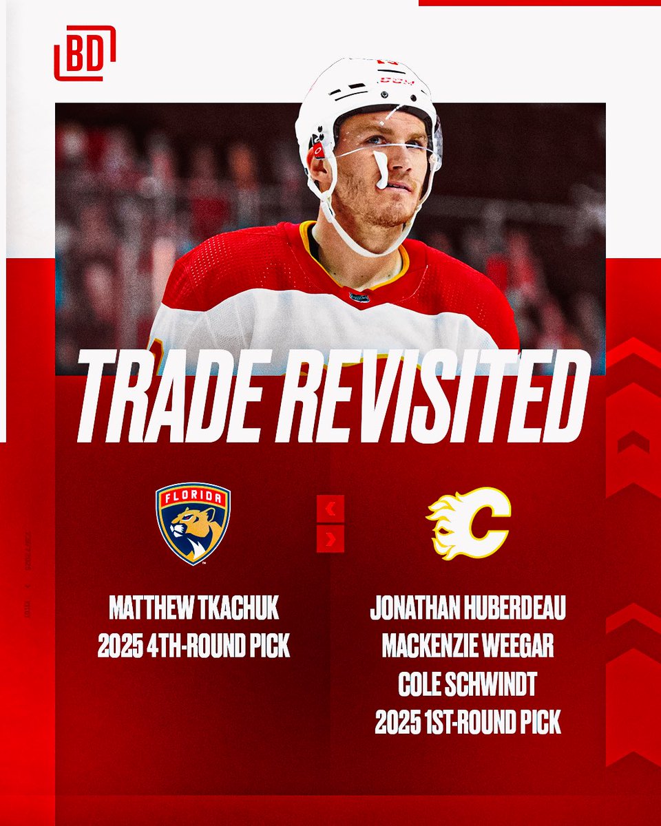 BarDown's tweet image. On this date three years ago, the Florida Panthers traded for Matthew Tkachuk.
Safe to say the investment for the now-two-time Stanley Cup champ paid off handsomely. 🤝