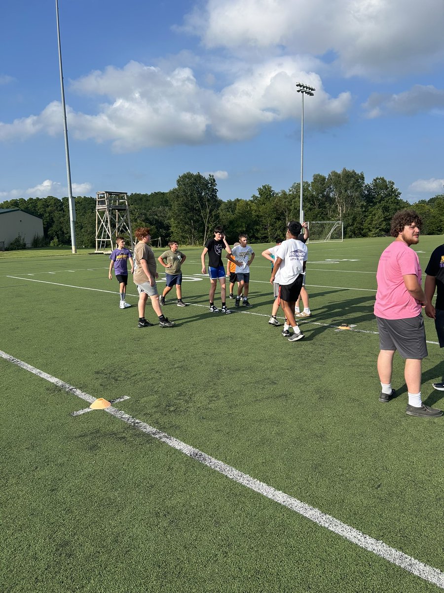 Muskie Youth Football Camp. It was hot but these future Muskie Football Players were excited to learn.