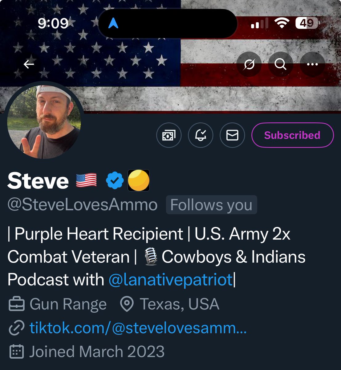 64JeffX's tweet image. If you’re not a SUBSCRIBER to
@SteveLovesAmmo you are missing out.
Steve shares his knowledge about how to maximize your presence on X, hosts great sub spaces and not to mention you’d be supporting a great American patriot at the same time.
