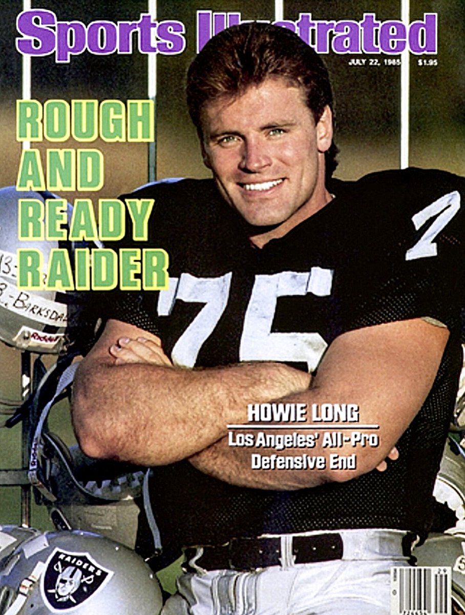 KevG163's tweet image. 40 Years Ago Today
July 22, 1985
The cover of Sports Illustrated
"ROUGH AND READY RAIDER"
#Raiders future PFHOF defensive end Howie Long makes his only appearance on the SI cover
#RaiderNation