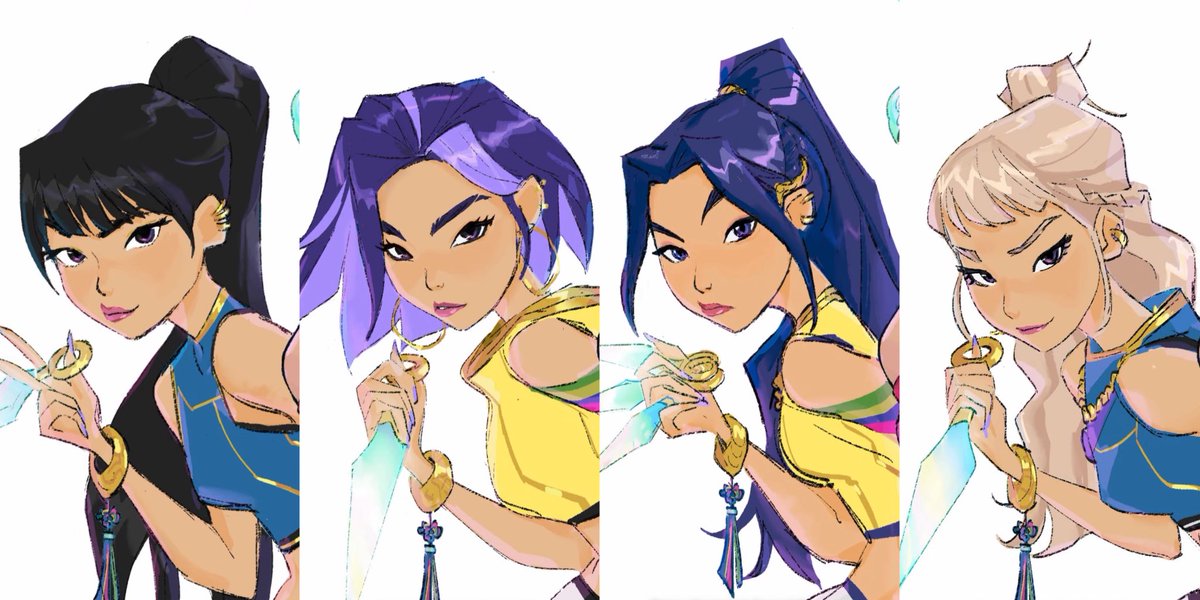 desolatist's tweet image. scott watanabeโs concept art for different zoey designs ๐ฅน every version of her is so so beautiful!