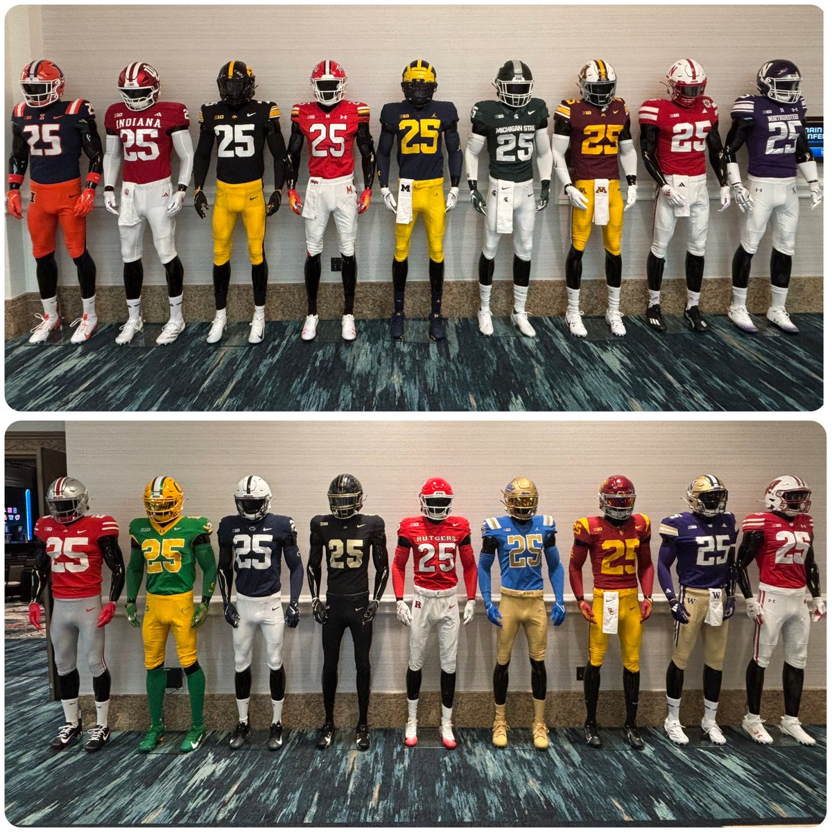 FB_Helmet_Guy's tweet image. Big Ten media day team uniforms. Which are your top three from these photos?
- photo credit @IcyVert