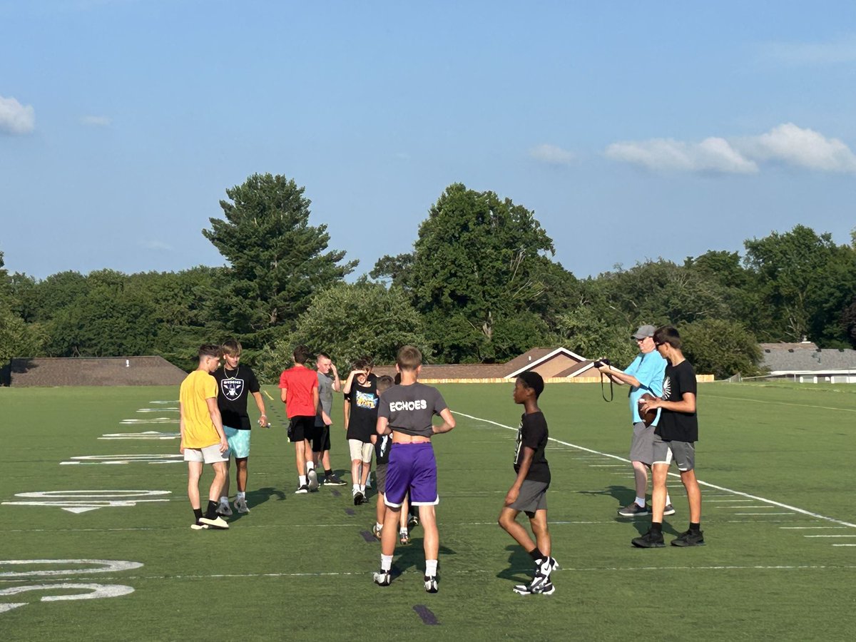 Muskie Youth Football Camp. It was hot but these future Muskie Football Players were excited to learn.