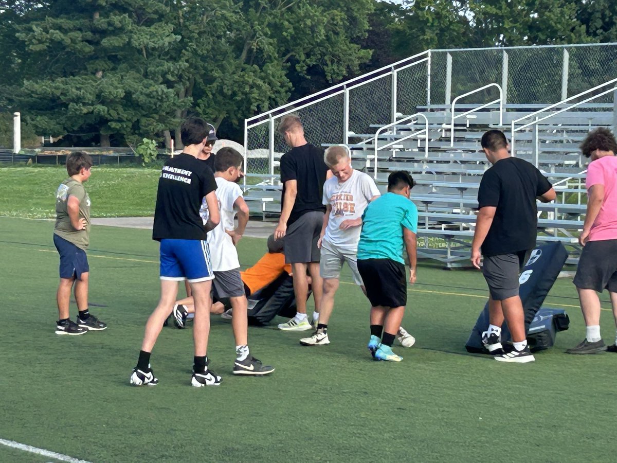Muskie Youth Football Camp. It was hot but these future Muskie Football Players were excited to learn.