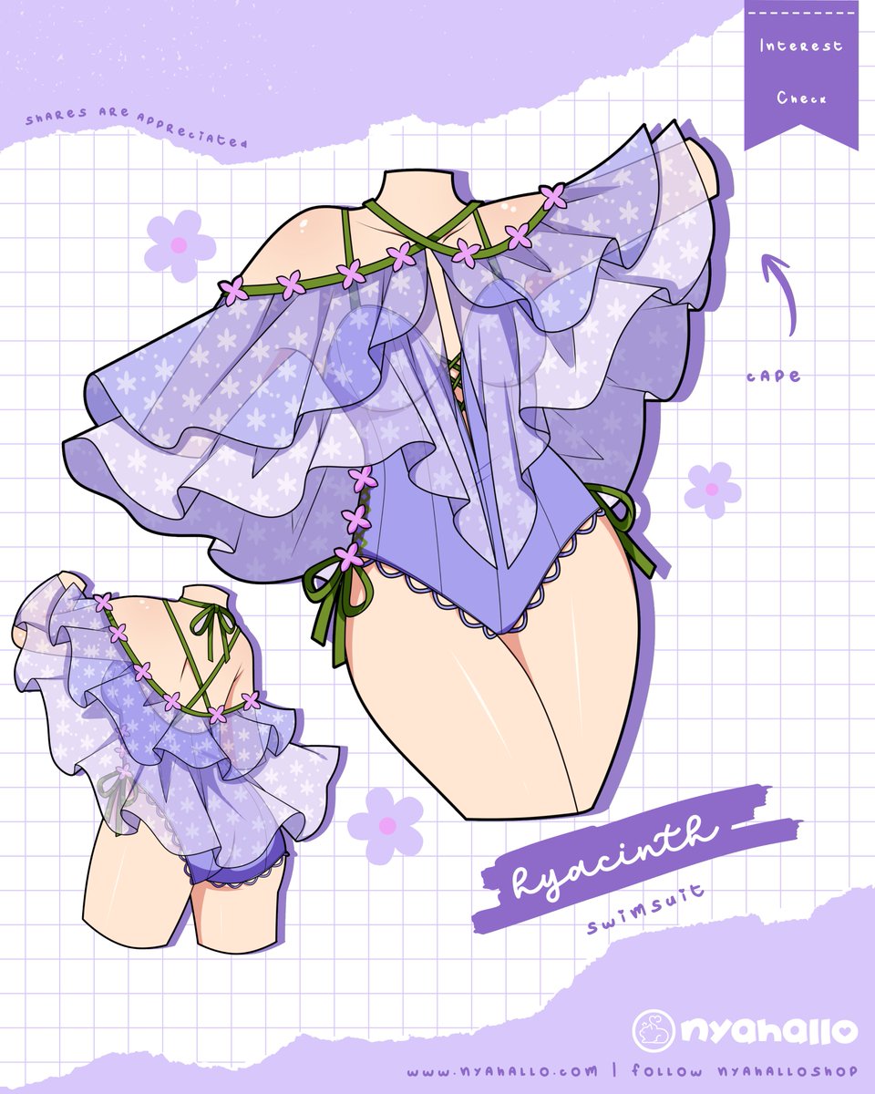 NyahalloShop's tweet image. Hyacinth swimsuit πͺ» What other flowers would you like to see?