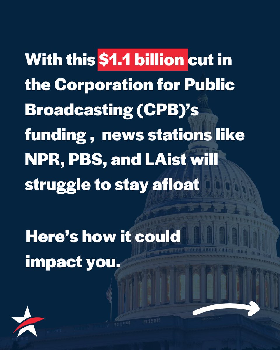 CACommonCause's tweet image. Here it is: Congress’s decision to rollback $1.1 billion in public media funding is detrimental not only to Californians, but American democracy.