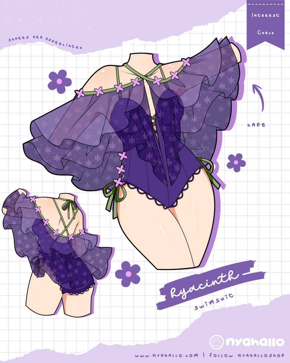 NyahalloShop's tweet image. Hyacinth swimsuit in dark purple πͺ» Do we like the pastel or dark version more?