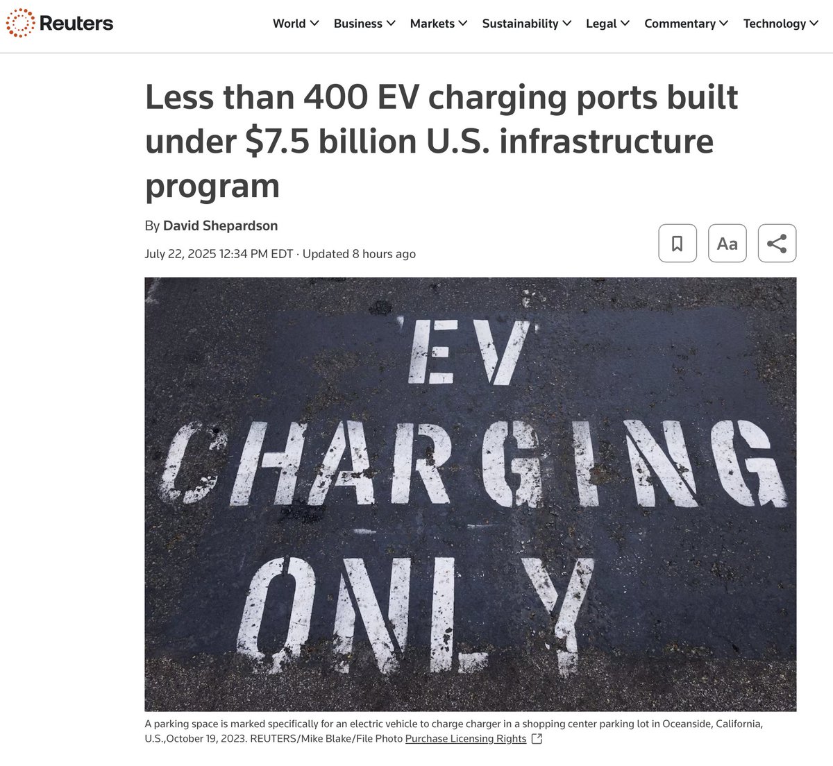 JunkScience's tweet image. Still less than 400 EV charging ports built under $7.5 billion U.S. infrastructure program.
President Trump should just use his Executive authority to just stop any remaining federal expenditures for pointless EV charging stations. The Biden EV program will go down in history as…