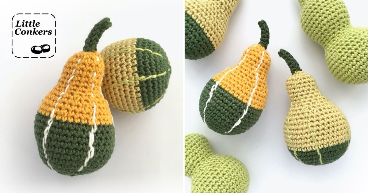 LittleConkers's tweet image. These bi-coloured pear gourds are part of my #pumpkin and #gourd crochet pattern collection. Find details here: littleconkers.co.uk/decorative-gou… #LittleConkers #AutumnDecor #autumncrochet