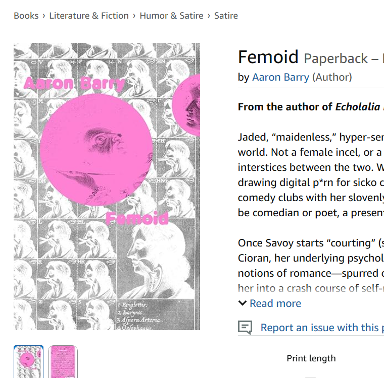 jceylon2's tweet image. my controversial "femoid" novel is back. i'll always be thankful to my former press for recognizing the value in its central message of overcoming today's resentment culture. check out the free sample on the listing. amazon.com/dp/1738633942/