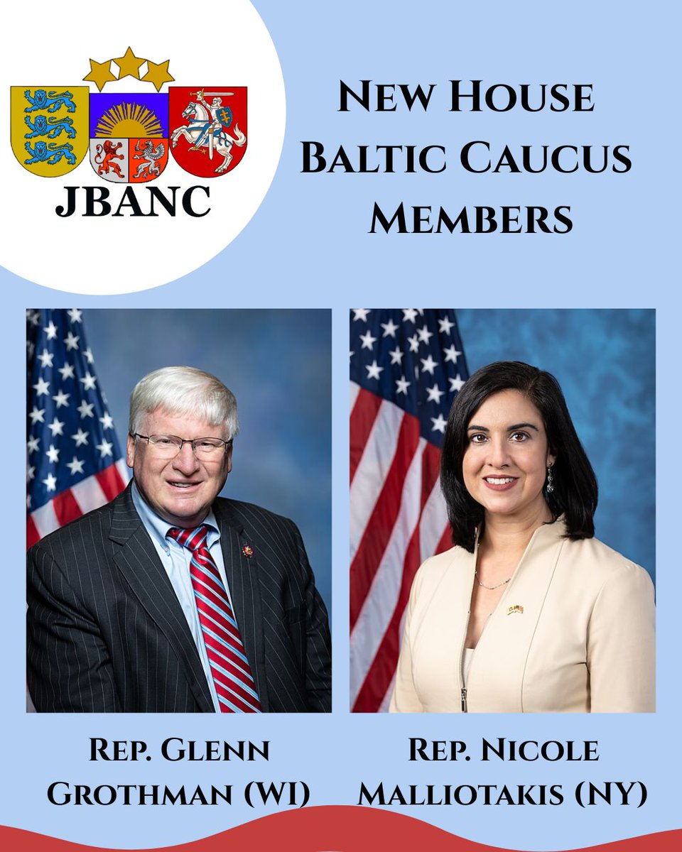 JBANCchatter's tweet image. Six U.S. Representatives have recently joined the #HouseBalticCaucus. The U.S.-Baltic relationship is stronger than ever, with 20 members joining in 2025, raising the total number of caucus members to 98. Thank you all and welcome! jbanc.org/baltic-caucus/