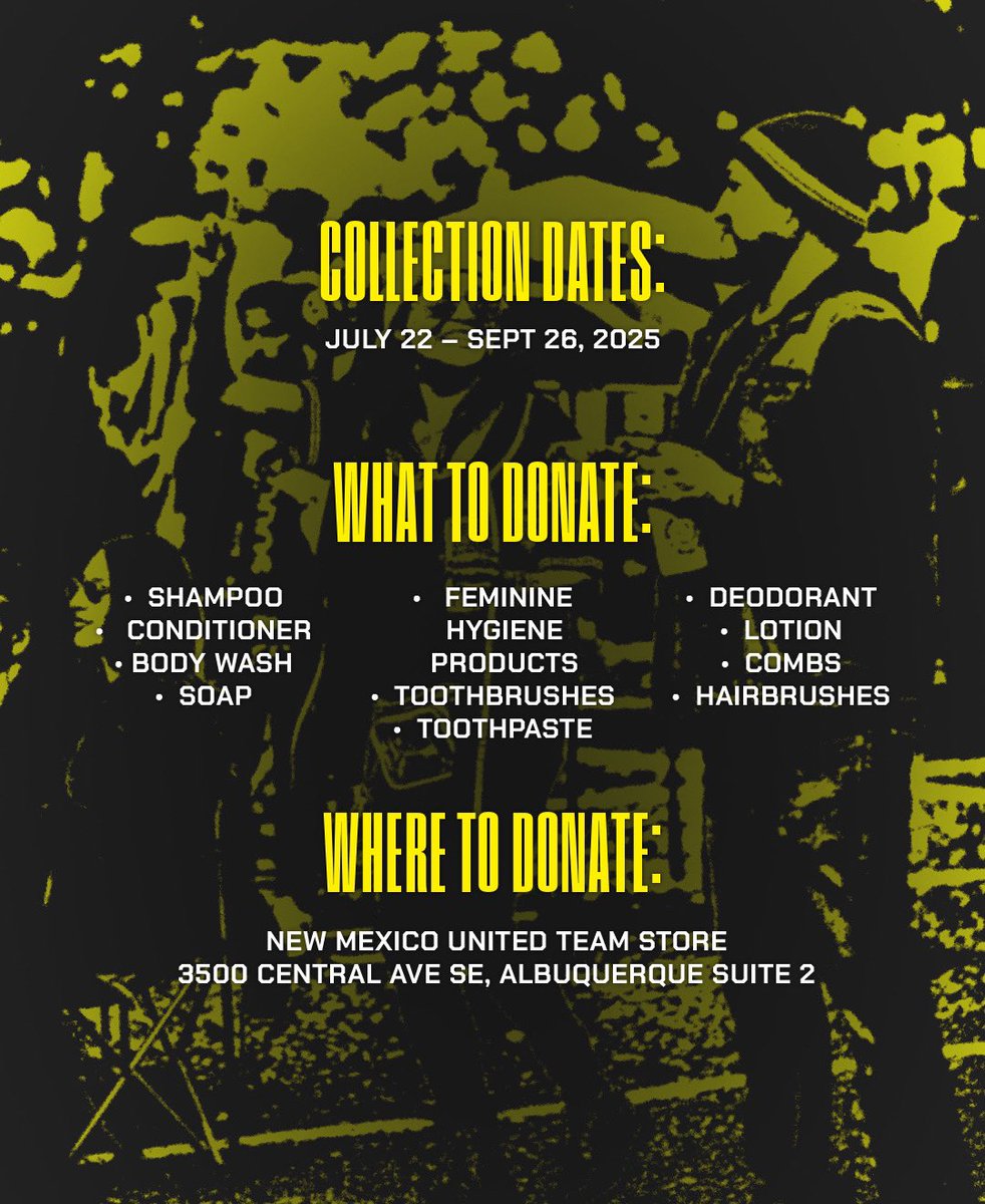 New Mexico United (@newmexicoutd) on Twitter photo United in Community đź’›
We’re proud to support Speaker of the House Javier MartĂnez’s Hygiene Drive benefiting students experiencing homelessness through <a href="/ABQschools/">Albuquerque Public Schools</a>’ McKinney-Vento Program. United in Community đź’›
We’re proud to support Speaker of the House Javier MartĂnez’s Hygiene Drive benefiting students experiencing homelessness through <a href="/ABQschools/">Albuquerque Public Schools</a>’ McKinney-Vento Program.