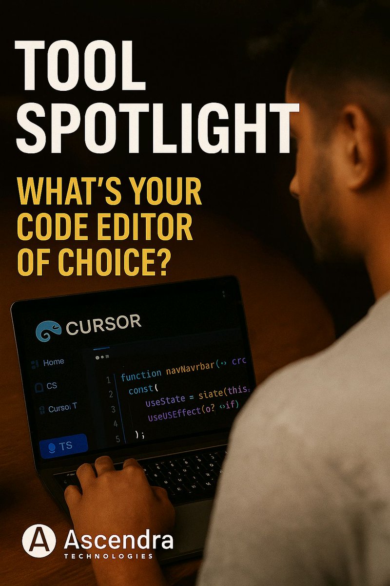 Mrhere4U's tweet image. What code editor’s in your daily stack? 💻
We’ve been riding with Cursor AI lately—
clean UI, built-in smarts, and just feels right.
What’s your go-to?
#ToolSpotlight #DevTools #CursorIDE #AscendraTech #CodeBetter #WebDevChat