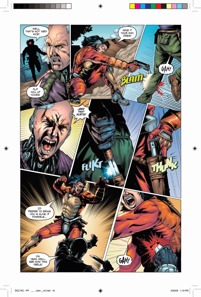 DARKLORDMADRUTH's tweet image. Here are a couple of sequential pages from SOLTAC issue #1. These are examples of interior pages and how I design and storyboard each page. I spend alot of time imaging the space contained in each panel and how to transition between panels in order to maximize the impact in each…