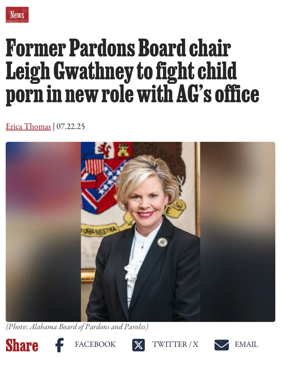1819News's tweet image. AG Steve Marshall said Gwathney was a remarkable leader who served victims and the people of Alabama.
🔗 1819news.com/news/item/form…