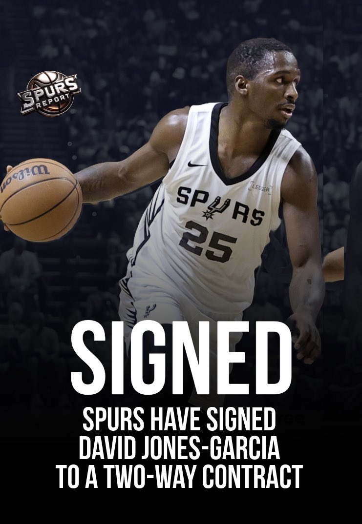 SpursReporter's tweet image. After earning All-Summer League First Team honors, David Jones-Garcia has agreed to a two-way contract with the San Antonio Spurs, his agents Deirunas Visockas and Guillermo Bermejo of Gersh Sports confirmed to ESPN.