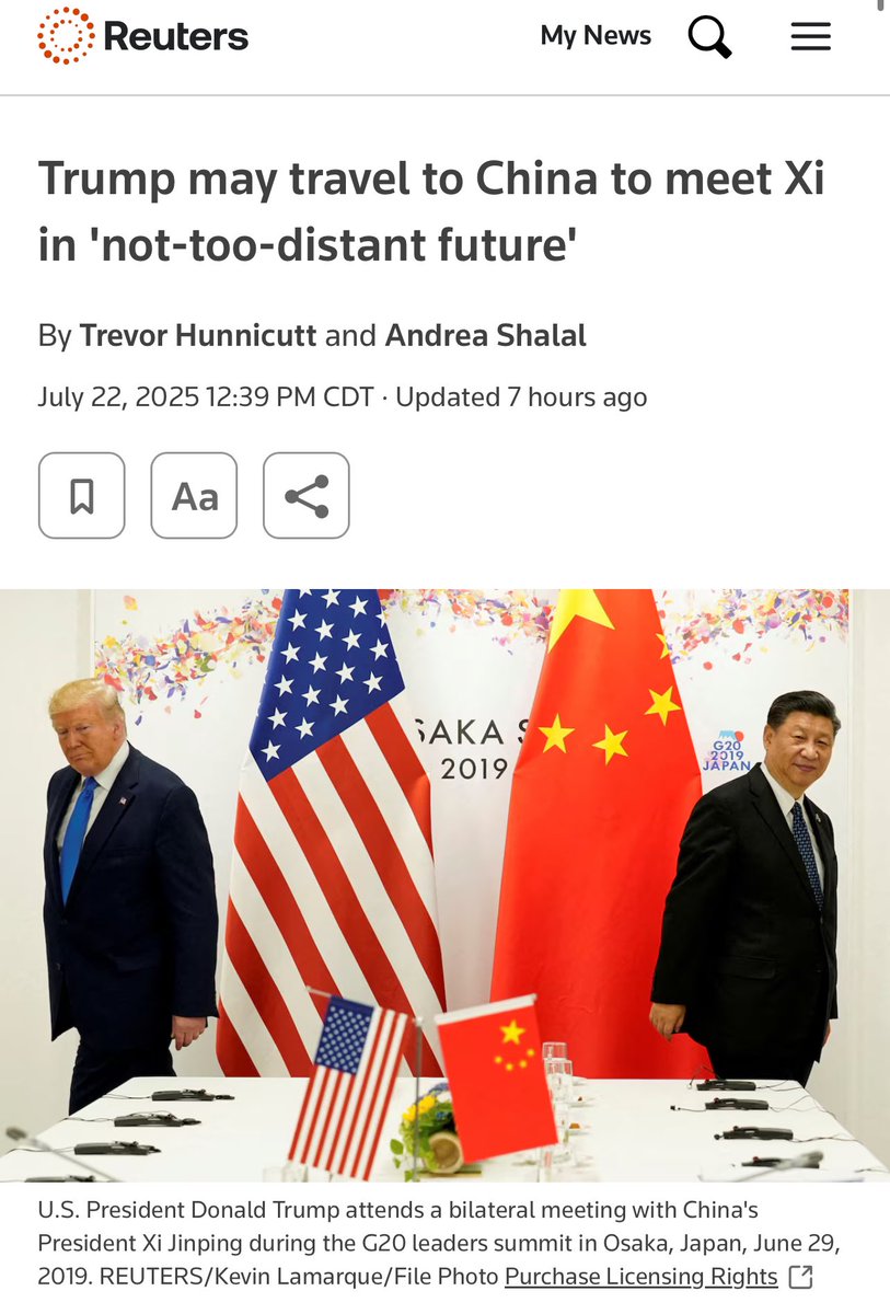 caiziboshi's tweet image. 今天川普表示“可能会”在不久的将来访问中国,这一表态是在川普与菲律宾总统在白宫会面期间做出的。
不久的将来可能是,10月30日至11月1日在韩国举行的亚太经合组织(APEC)峰会或者9月3日北京抗战胜利纪念活动期间访问(普京也可能出席)!