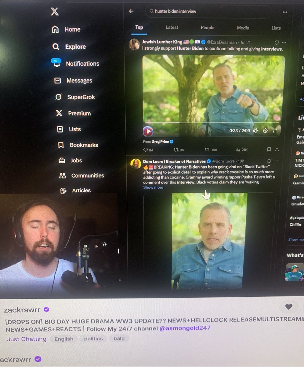EzraDrissman's tweet image. A friend just sent this to me. Apparently my tweet made it onto @Asmongold. I'm feeling old because I honestly don't know who he is.