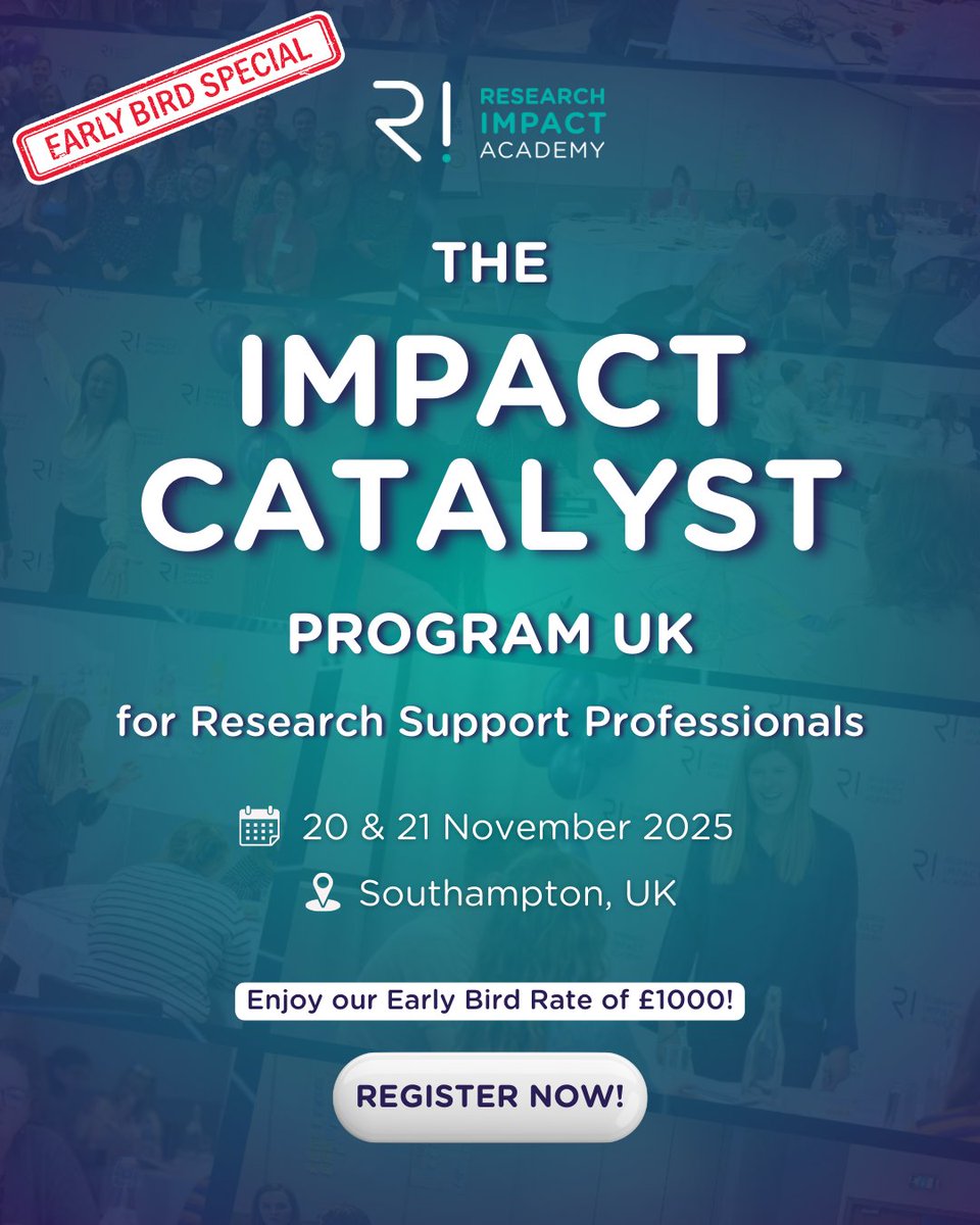 Research Impact Academy (@resimpacademy) on Twitter photo Ready to invest in your professional growth or use up your year-end budget? UK folks, this one’s for you!
Join our Train-the-Trainer program in Southampton and grab the £1,000 GBP early bird rate now!
Learn more and register here researchimpactacademy.com/2025-ttt-uk/ Ready to invest in your professional growth or use up your year-end budget? UK folks, this one’s for you!
Join our Train-the-Trainer program in Southampton and grab the £1,000 GBP early bird rate now!
Learn more and register here researchimpactacademy.com/2025-ttt-uk/