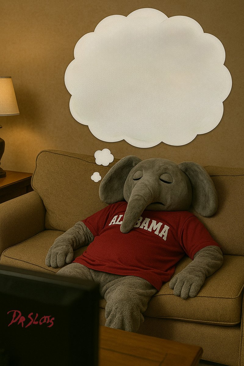 DrSlotsDrip's tweet image. Big Al fell asleep waiting on Alabama football to come back…
What do you think he’s dreaming about? 👀
⬇️ Download the meme template and fill in the bubble yourself
OR
Tag me @DrSlots with your idea and I’ll fill it in for you 🐘🔥
Let’s see what Bama dreams are made of 💭…