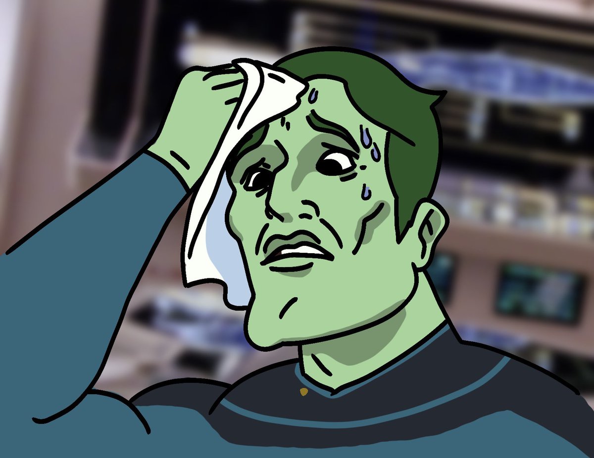 TheoVelociraptr's tweet image. I miss Star Trek RP bc why did i draw this?? What was the context???