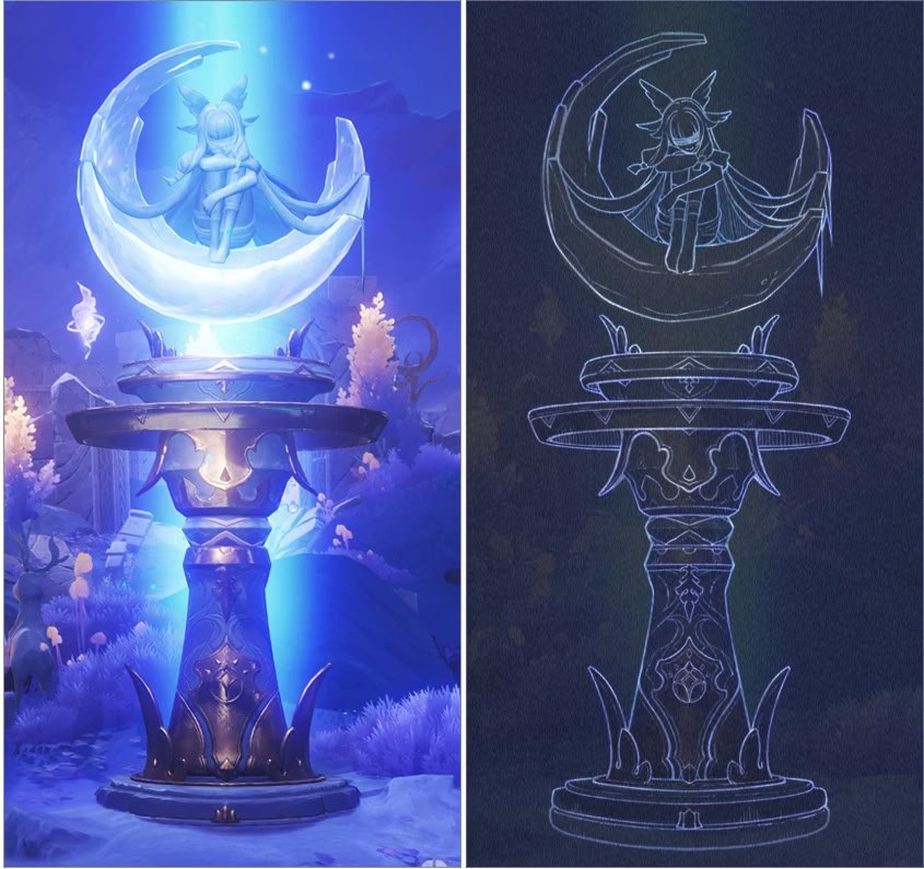 GenshinUniverse's tweet image. "Moon Maiden" Columbina - Nod Krai Statues
#GenshinImpact #原神