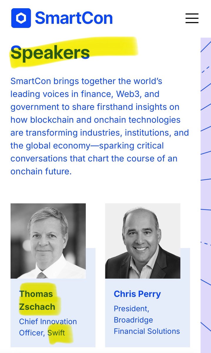 Voyager4IR's tweet image. 🚨 Chainlink (again) will be at SIBOS in October.
🚨 🚨 Swift is a lead sponsor of SmartCon in November.
🚨 🚨 🚨 @TomZschach will be a guest speaker!
✅ $LINK 🤝 @swiftcommunity ✅