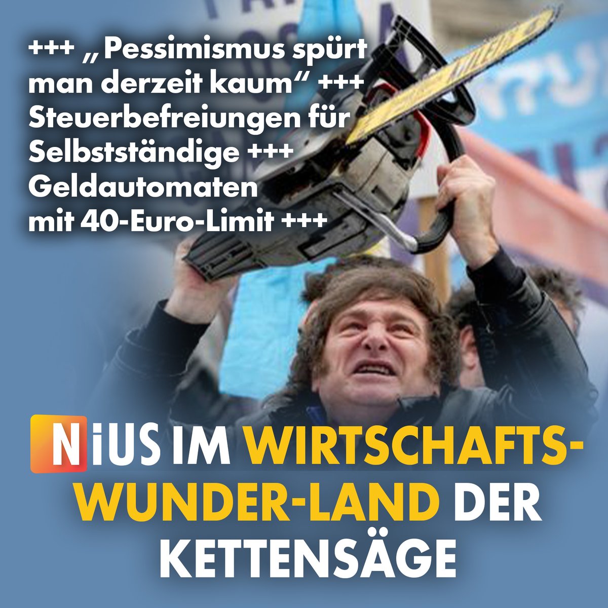 niusde_'s tweet image. NIUS-Reporter Diego Faßnacht berichtet von seiner Reise durch Argentinien. Dabei spricht er mit Menschen vor Ort und berichtet, wie die in #Deutschland viel kritisierte Politik von Javier #Milei bei der argentinischen Bevölkerung tatsächlich ankommt.
nius.de/ausland/news/n…