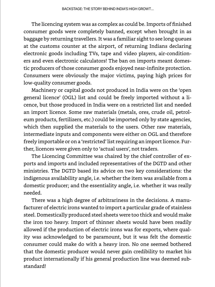 dhume's tweet image. If you think of India’s old license-permit raj as a way to enhance productivity it was obviously bonkers. But if you think of it instead as a sophisticated system to extract bribes from businessmen it was well designed. [From “Backstage: The Story Behind India’s High Growth…