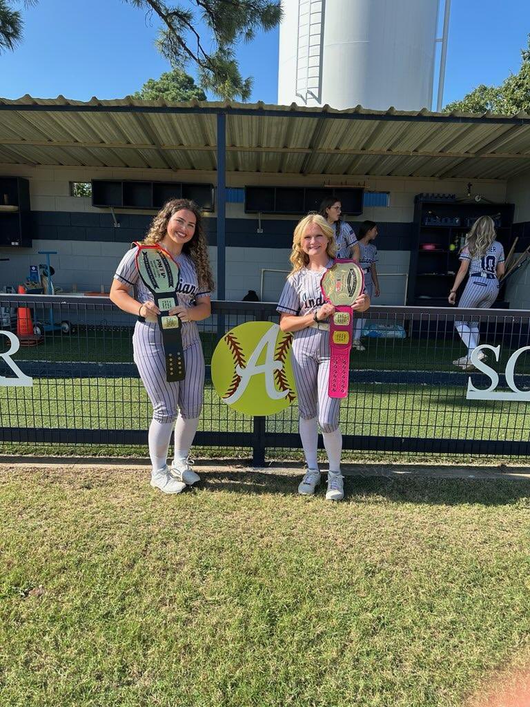 PrepNation_TV's tweet image. #OKPrepStory: Asher Indians’ Nevaeh
Griffin and Mackenzie Thompson repeat
as Back to Back Class B All State Players
for 2024 Fast Pitch and 2025 Slow Pitch
Softball. Congratulations to HC TarinDubler,
the Griffin and Thompson Families: and
to Indian Nation. #PNTVElite #OKPreps