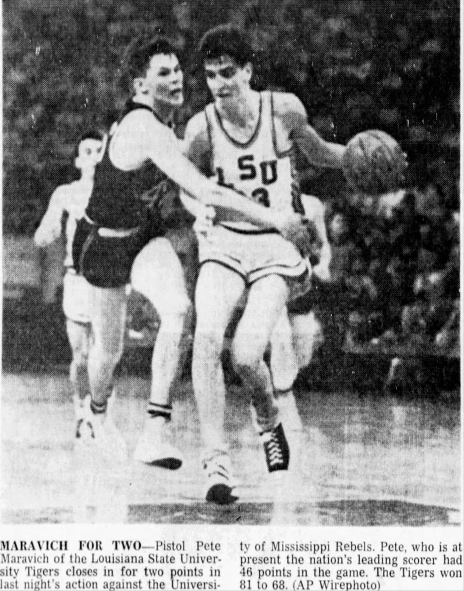dbgiant's tweet image. December 19, 1967 - The LSU Tigers returned to Baton Rouge and to the win column in their first SEC game. LSU's Pete Maravich scored 46 as the Tigers defeated the Ole Miss Rebels 81-68.