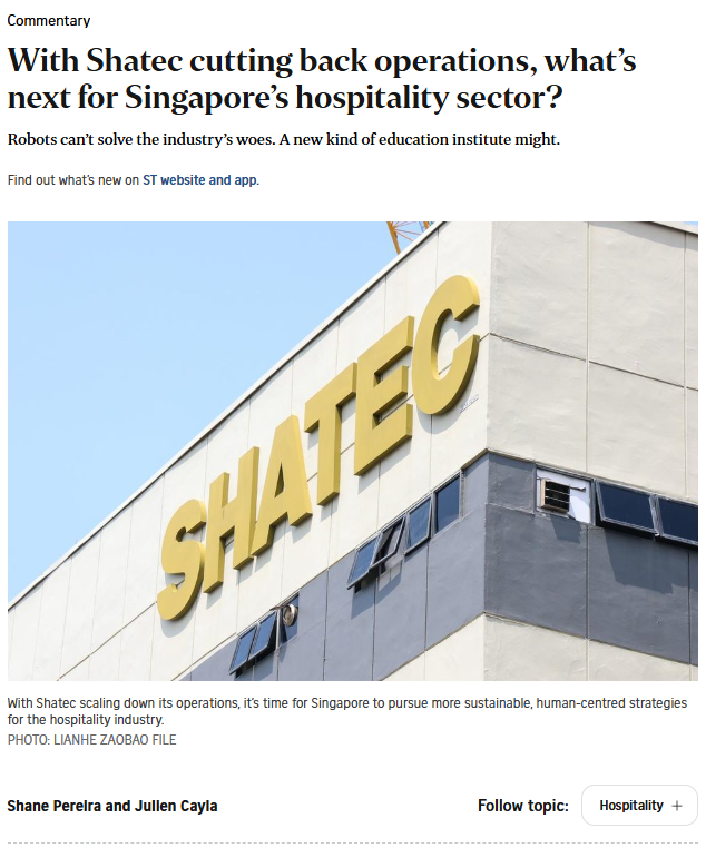 A diploma from the renowned hotel management school, Shatec, was once considered a golden ticket to a career in hospitality and service. With the school scaling down its operations, it has raised concerns about the future of talent development in Singapore’s hospitality sector.