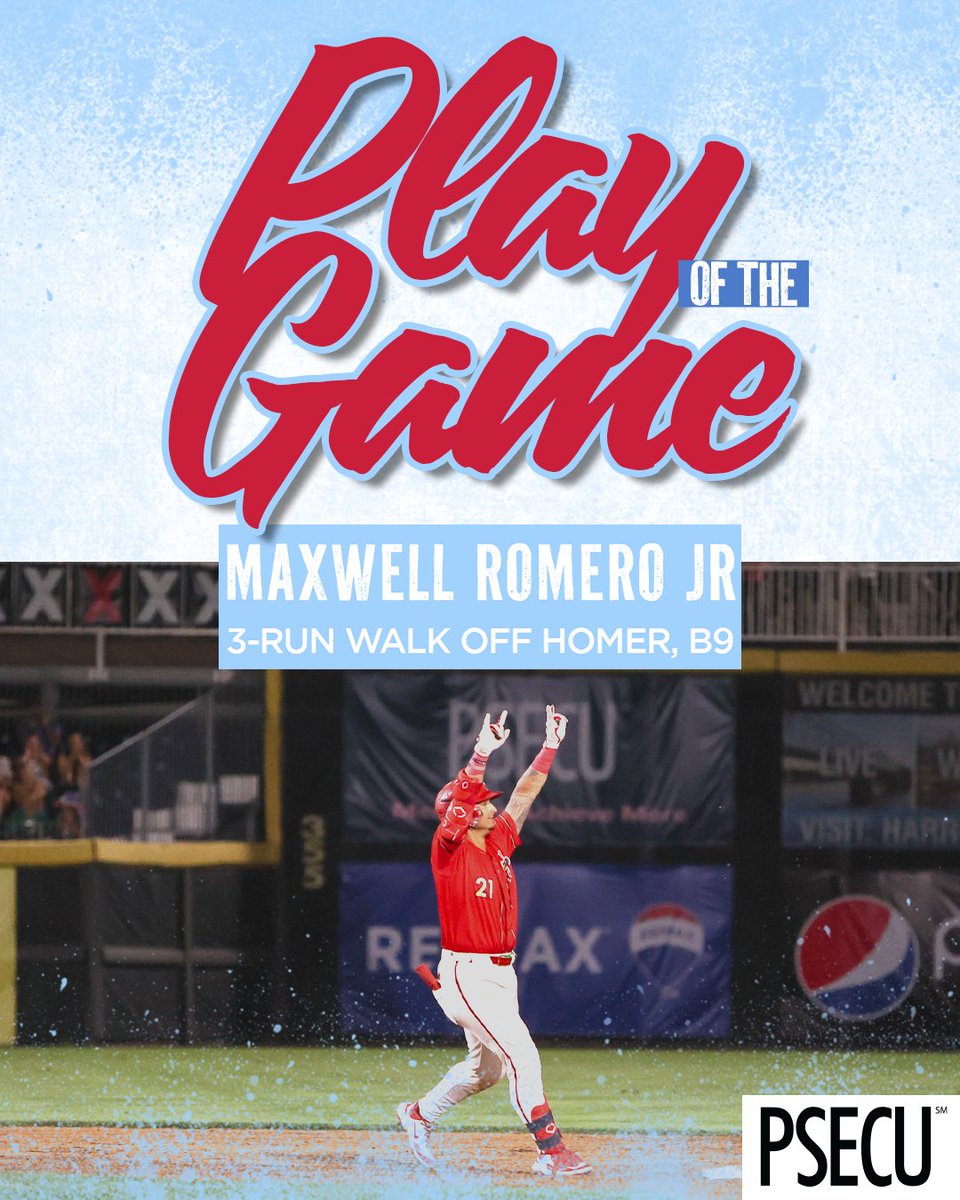 Tonight's PSECU Play of the Game is Maxwell Romero Jr's 3-run walk off homer! ⭐