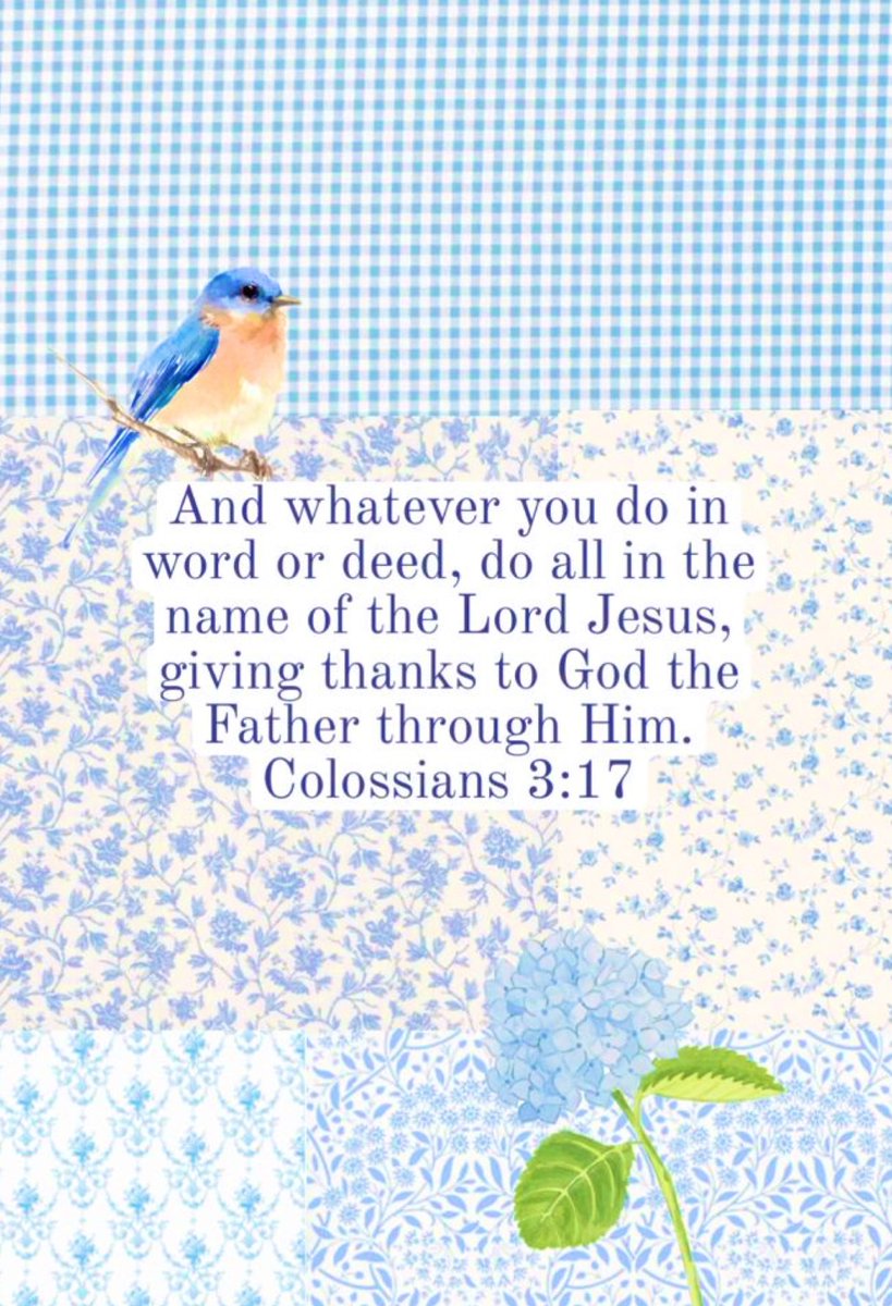 sharonePack's tweet image. #NightNight
“And whatever you do,
whether in word or deed,
do it all in the name of the Lord Jesus, Giving thanks to God the Father through Him.”
~ Colossians 3:17
