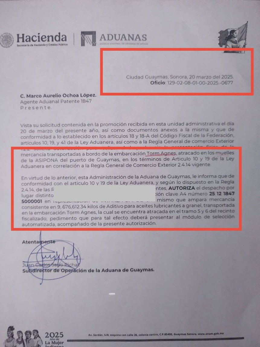 LAURAZAPATAM's tweet image. 📄💥 ¡Otro capítulo del huachicoleo “legal” en México!
Mi querido @SimonLevyMx me obsequió esta joya para mi programa “Morena Casos de la Vida Real”, y no puedo dejar de compartirlo con ustedes.
Documentos oficiales que evidencian una operación millonaria a través de la Aduana…