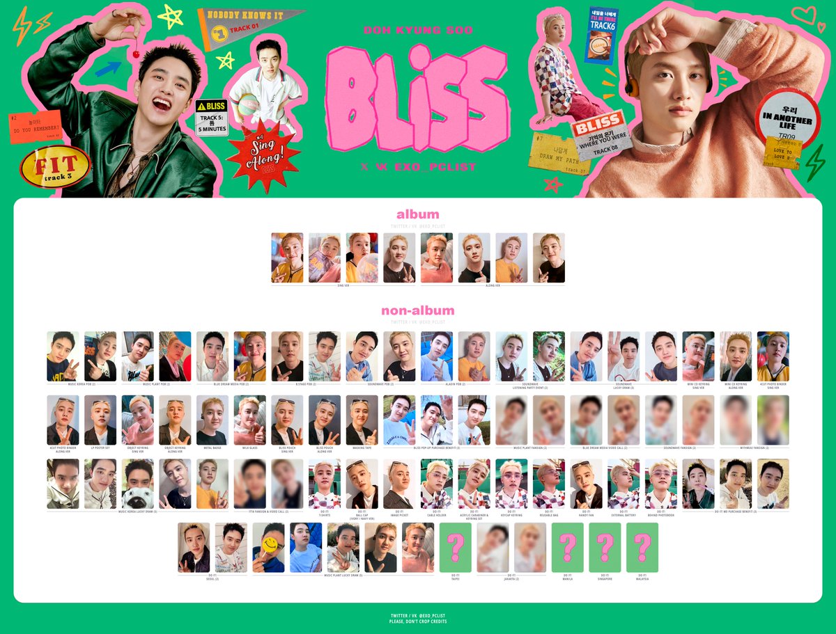 exo_pclist's tweet image. KYUNGSOO (D.O.) BLISS PHOTOCARD LIST / TEMPLATE
full size in bio
+ do it! Seoul
+ music plant lucky draw
도경수 exo 엑소 포카
