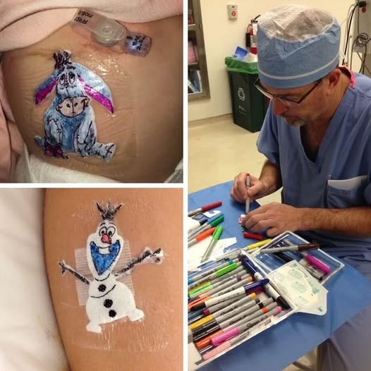 RealTraderJill's tweet image. Her husband is a pediatric surgeon - the serious, by-the-book type focused on precision and protocols. For years, he struggled to get scared kids to cooperate with procedures, often feeling like he was traumatizing them instead of helping.
One night, he watched her painting…