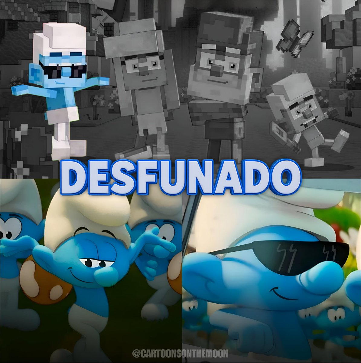 CartoonsOTMoon's tweet image. Para pitufisorpresa de todos, Pitufo Influencer ha regresado en la colaboración oficial de Minecraft con la película.