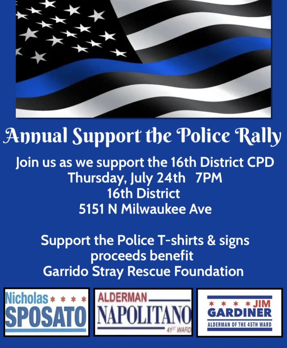 CPD1617Scanner's tweet image. Annual Support The Police rally on Thursday at 7 PM!
Stop by!