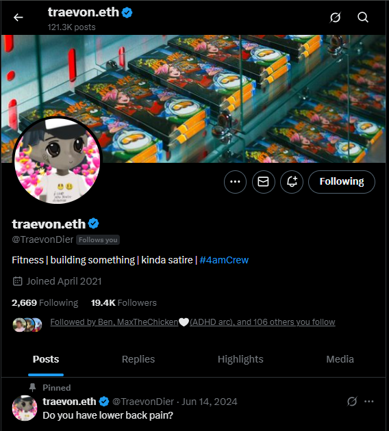 traevon.eth <a href="/TraevonDier/">traevon.eth</a> 
IS HACKED 

don't click links, don't believe what they say, it's all a scam. They are hacked. He's trying to recover access to his account as fast as he can

but again, HACKED