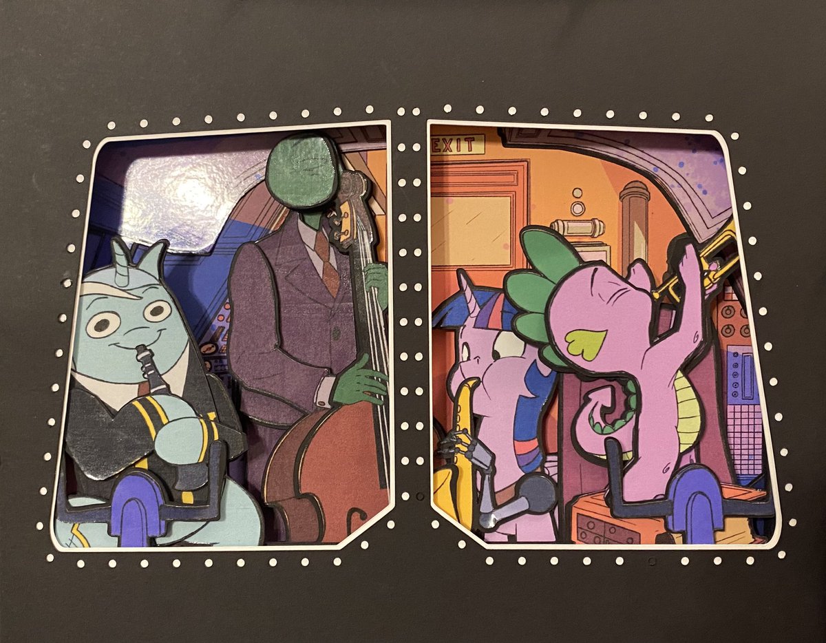 SamohtLion's tweet image. Check out this layered My Little Ponypaper craft featuring Spike, Twilight, and friends jamming at 30,000 feet!
Available at the Pittsburgh Toon Fusion event.
🎨 Art by @RealAnonTheAnon
✂️ Handcrafted by yours truly!
#ToonFusion #MLP #PittsburghEvents #PaperCraft #FanArt…