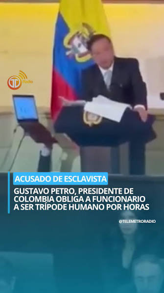 Nuestro presidente es incapaz de pedir otro atril.

Prefiere torturar a un ciudadano por más de dos horas usándolo de trípode en esa posición tan incómoda, como si su discurso no fuera suficiente tragedia.