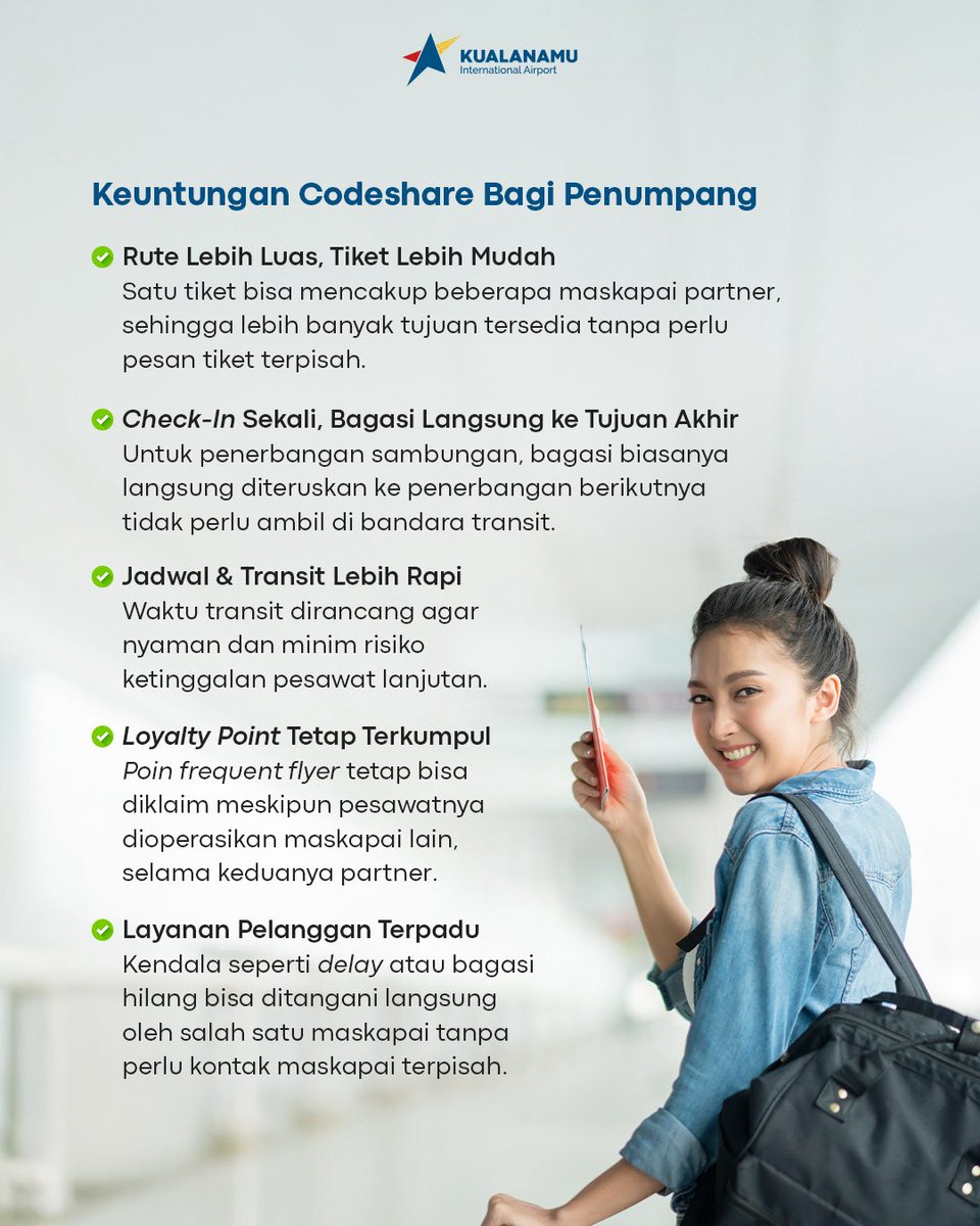 Lho, kok beli tiket maskapai ini, tapi pesawatnya maskapai lain?
Tenang, kamu nggak salah beli tiket, itu namanya Codeshare! 

Cek baik-baik info “operated by” di tiketmu, ya!