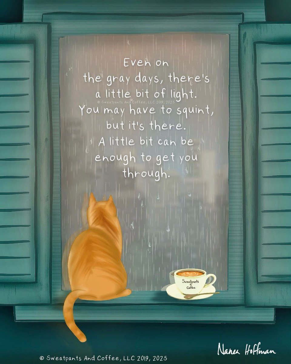 SweatpantsCafe's tweet image. The gray days don鈥檛 last forever. I鈥檝e dealt with bouts of them. It helps tremendously to practice looking for little bits of light, even though it can be a mighty effort. You鈥檙e worth it. Hold on.