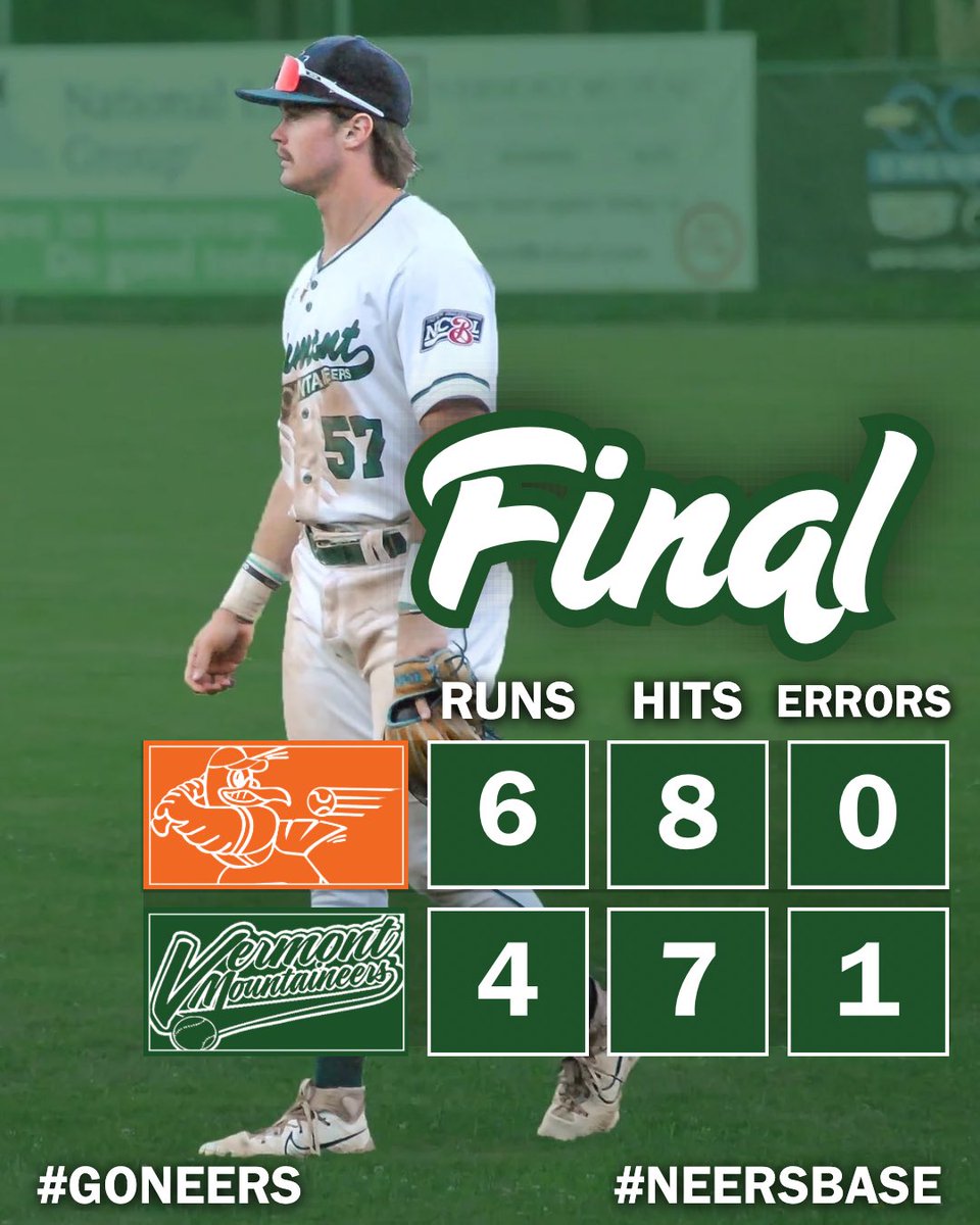 MountaineersVT's tweet image. Tonight’s final score in Vermont — capped off with fireworks to end the night ⚾🎆
#neersbase⚾️ | @TheNECBL