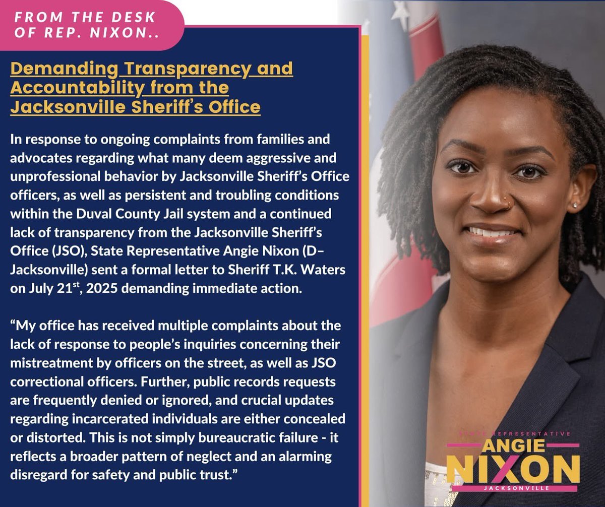 AngieNixon's tweet image. My statement on the Jacksonville Sheriff’s Office.