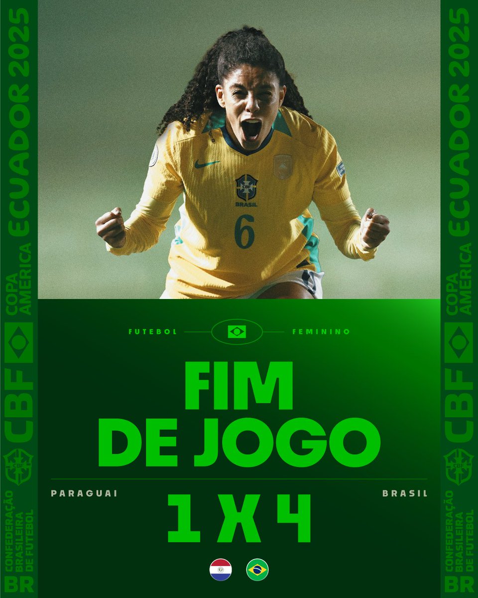 SelecaoFeminina's tweet image. 50’ | 2T - FIM DE JOGO!
🇵🇾 1-4 🇧🇷
A Seleção Brasileira enfrenta a Colômbia na sexta-feira (25), às 21h (Brasília).
📺 Sportv e TV Brasil
ISSO É BRASIL! 🇧🇷