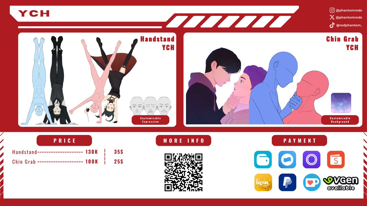 UPDATED
[❤/🔁 are appreciated]

Hello! I'm re-opening my commission with more services

Feel free to reach out if you have any question

Check reply section below for detail  

Also available at: 
vgen.co/phantomreds
Sample:
redphantom.carrd.co

#reeCMS #CommissionOpen