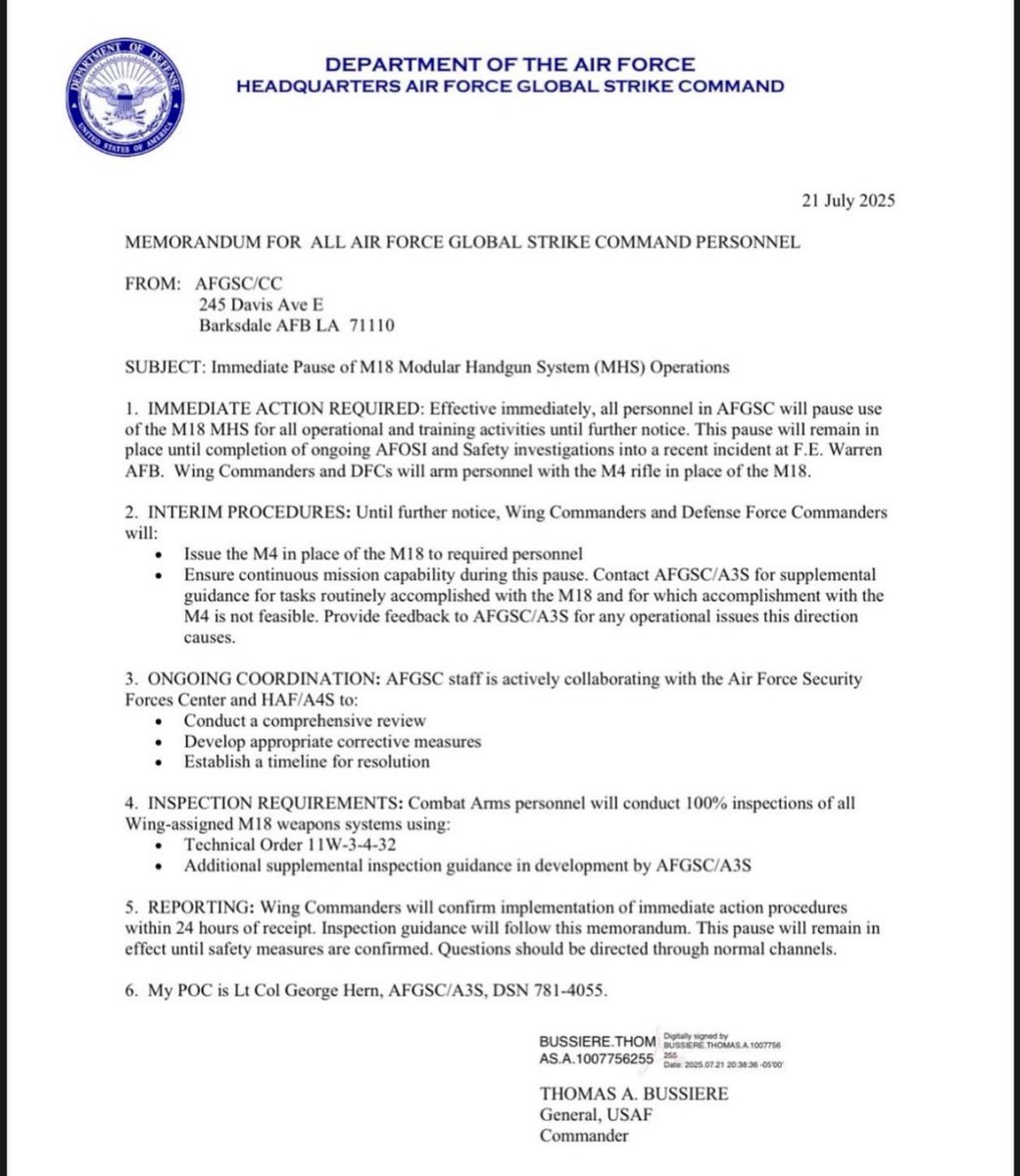 VultureISR's tweet image. With the general consensus from the Army basically hating all the new SIG rifles, this might be the beginning of the final act for them in the DoD for a while.
Also for people who don’t know, OSI investigations are NOT a quick process. They won’t see those handguns for 6 months.